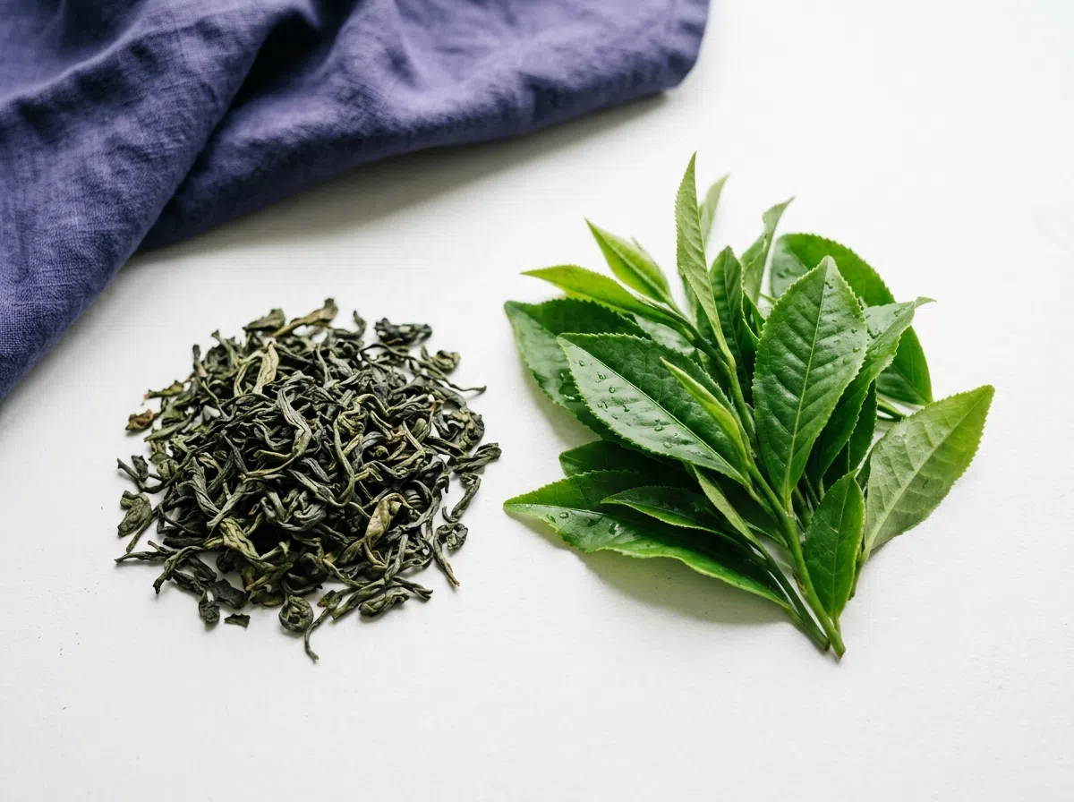 Groene thee bladeren - groene thee extract dagelijkse welzijnsroutine ingredient Ozalyn